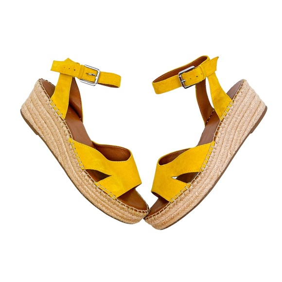 Franco Sarto Shoes - Franco Sarto Women's Size 9 Suede Pellia Espadrille Sandals Yellow